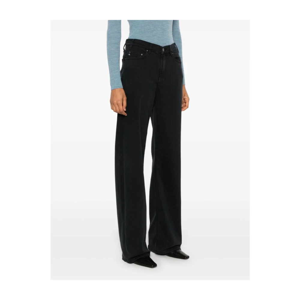 adriano goldschmied Zwarte Wide Leg Denim Jeans Black Dames