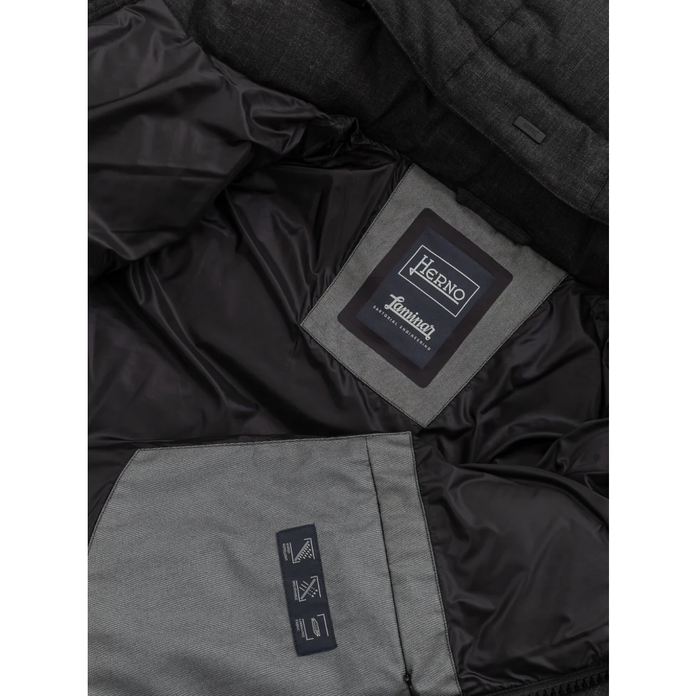 Herno Gewatteerde Jas met Capuchon Black Heren