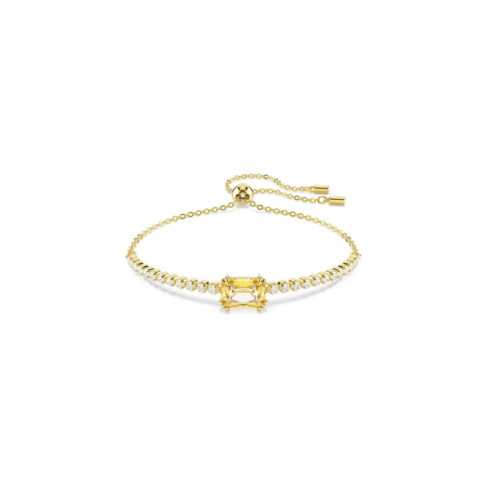 Swarovski Matrix Tennis Armband, Verschiedene Schliffe, Karamell, 18K Goldbeschichtet Braun - Bild 5