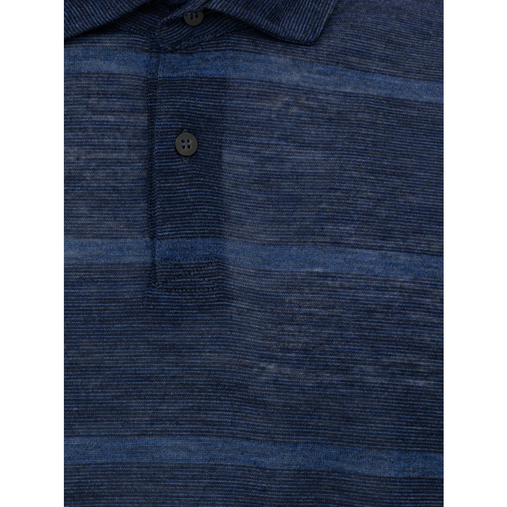 Corneliani Lange Mouw Polo Shirt Blue Heren