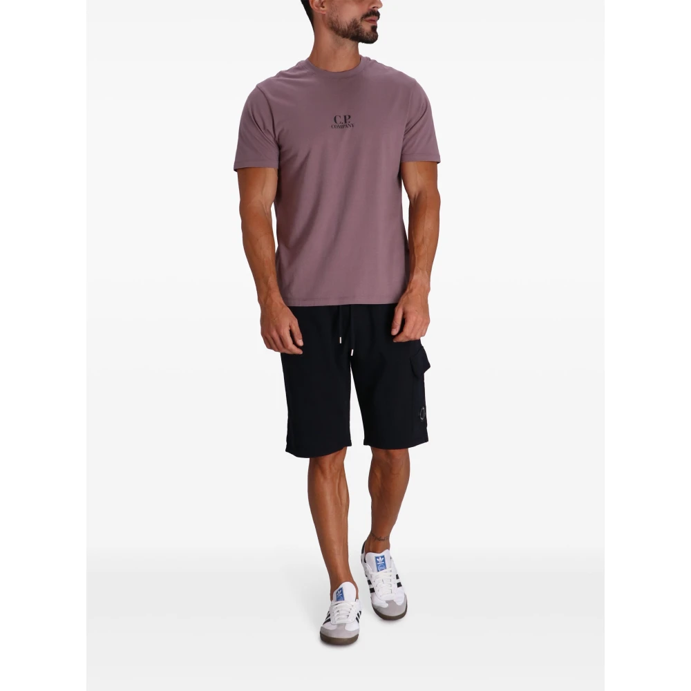 C.P. Company Blauwe Fleece Cargo Shorts Blue Heren