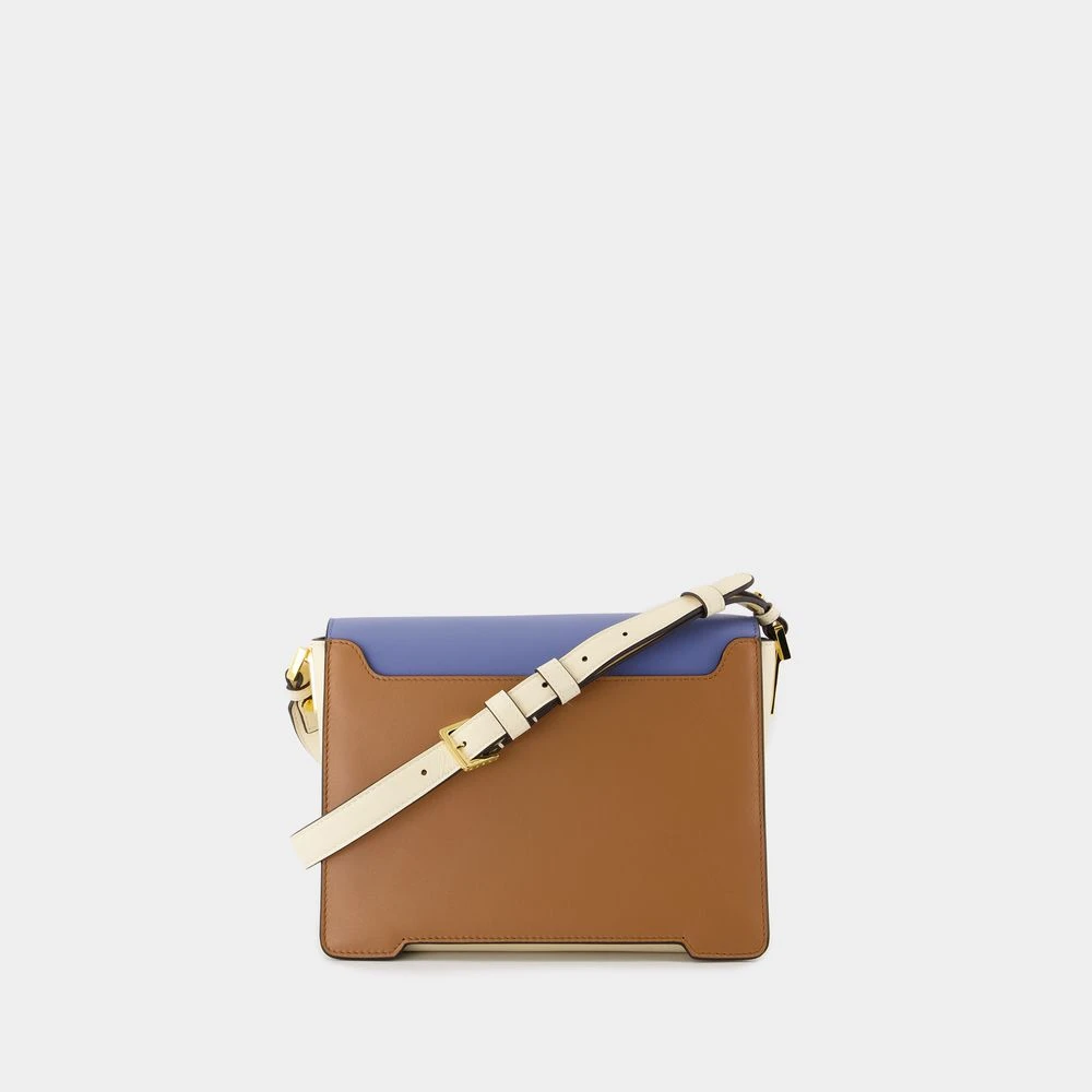 Marni Bruin leren schoudertas met klep Multicolor Dames