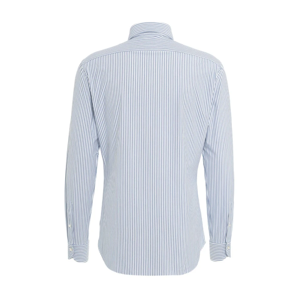 Gender Actieve Textiel Tailor Shirt met Strepen Blue Heren