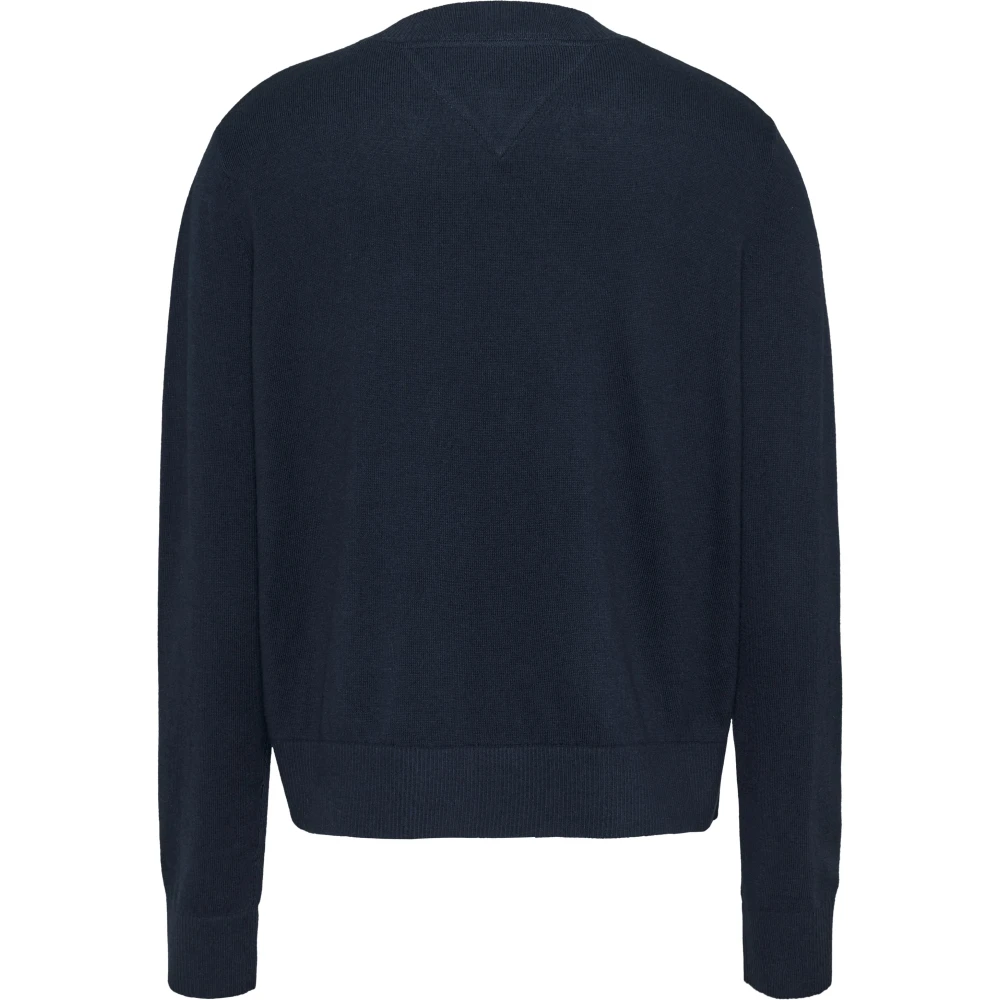 Tommy Jeans Klassieke Donkerblauwe Trui met Ronde Hals Blue Dames