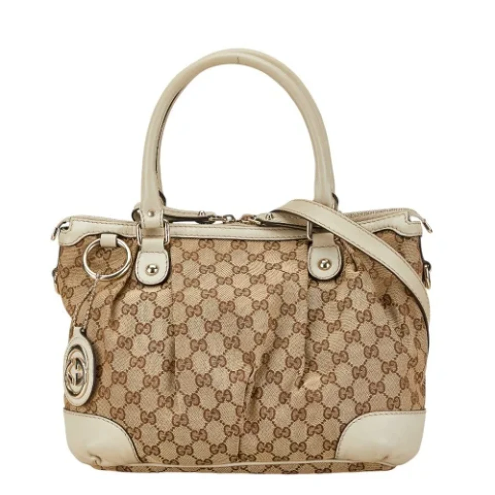 Gucci Vintage Pre-owned Canvas handbags White Dames