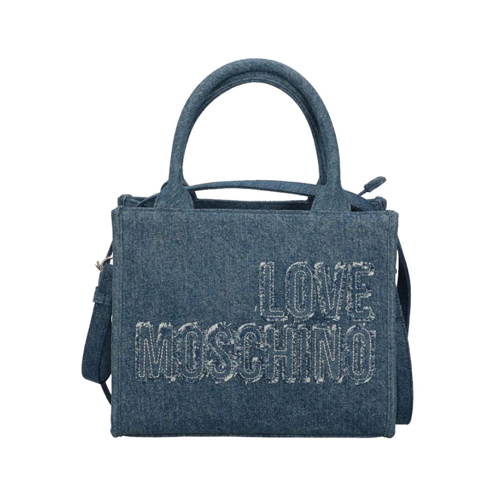 Moschino Blauwe handtas met gouden details Blue Dames