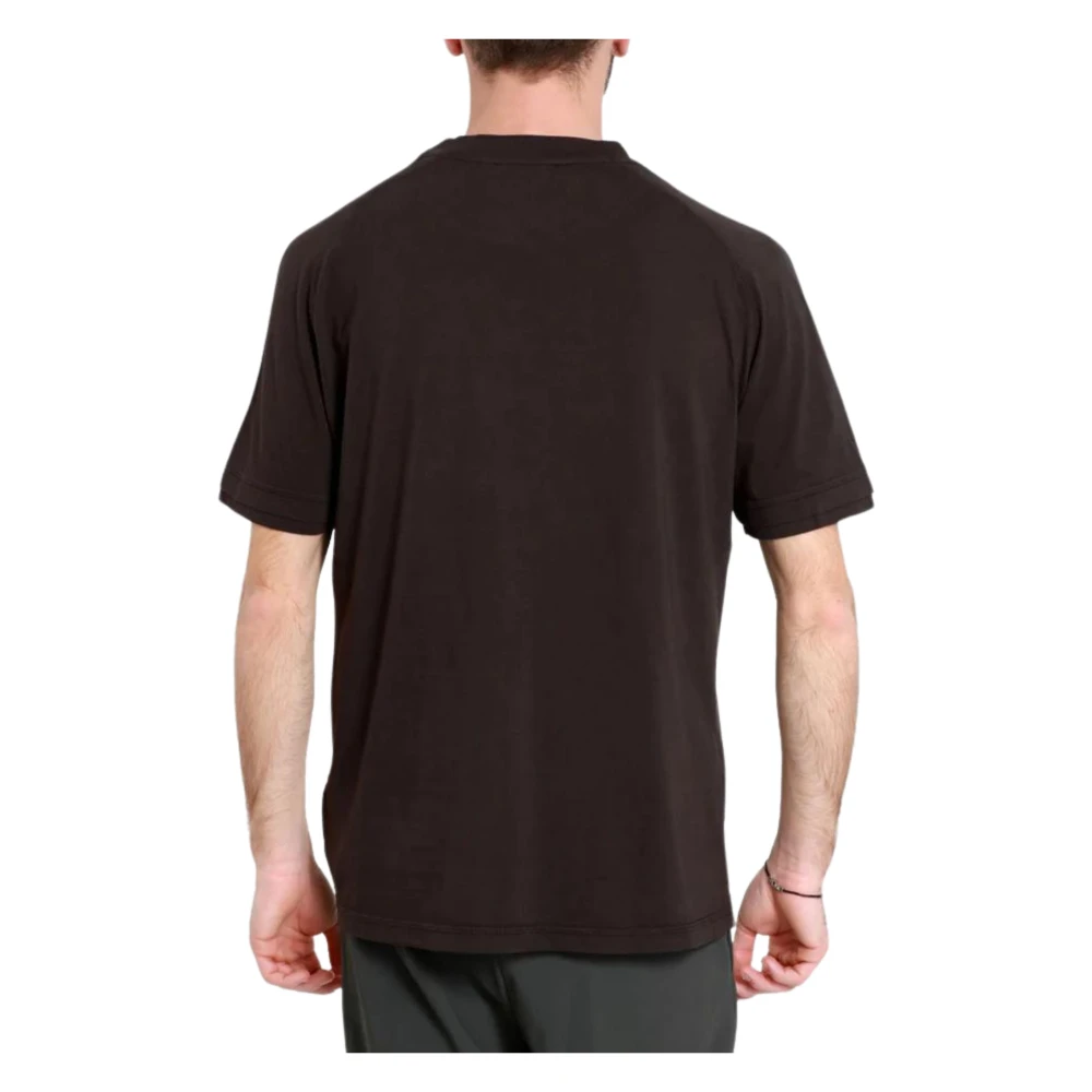 Paolo Pecora Katoenen T-Shirt met ronde hals en korte mouwen Brown Heren