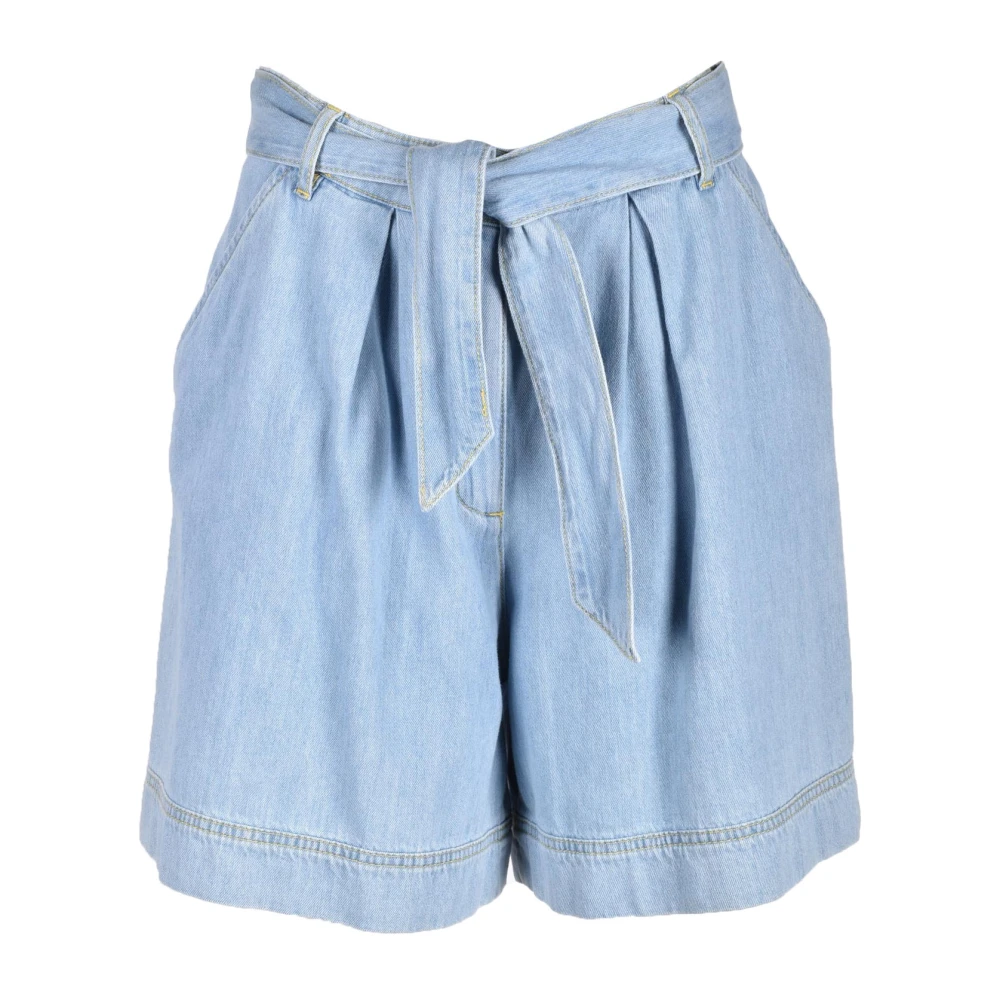 Pinko Katoenen Casual Shorts Blue Dames