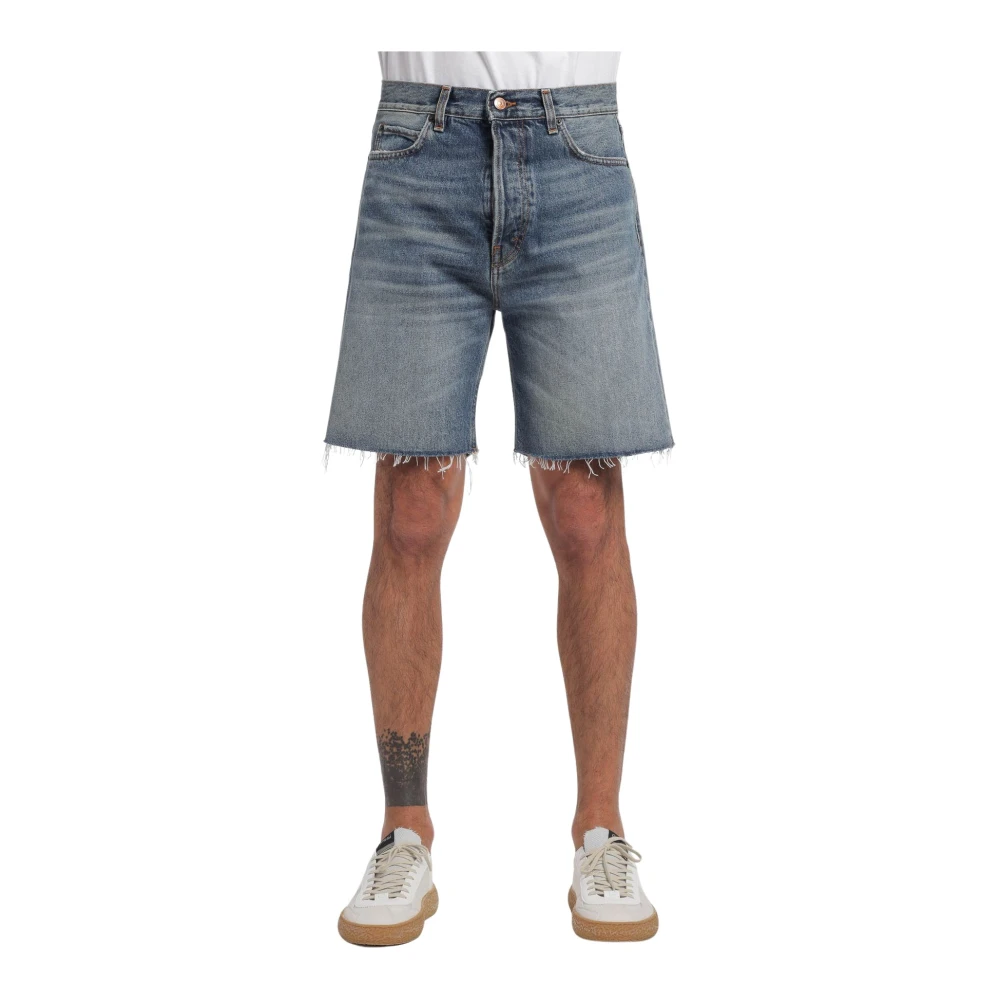 Haikure Men's Blue Denim Shorts, W34, Denim Bermuda Shorts