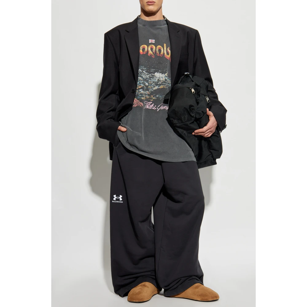 Balenciaga Tbilisi Long Sleeve T-shirt Gray Heren
