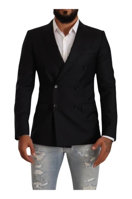Svart prickigt mönster blazer jacka