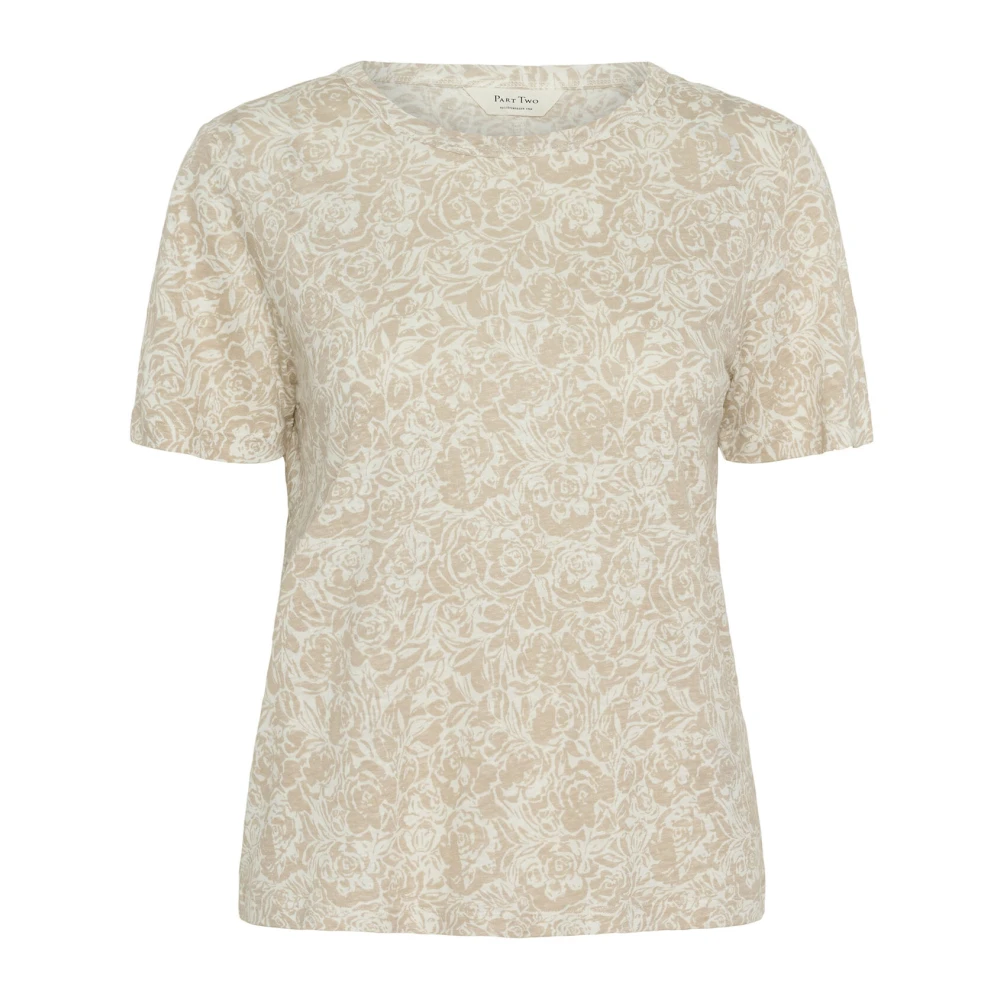 Part Two Frans Eikenhouten Rozenprint T-shirt Beige Dames
