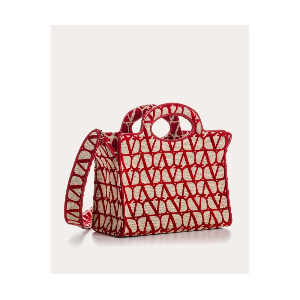 Valentino Iconographe Canvas Tote Bag Red Dames