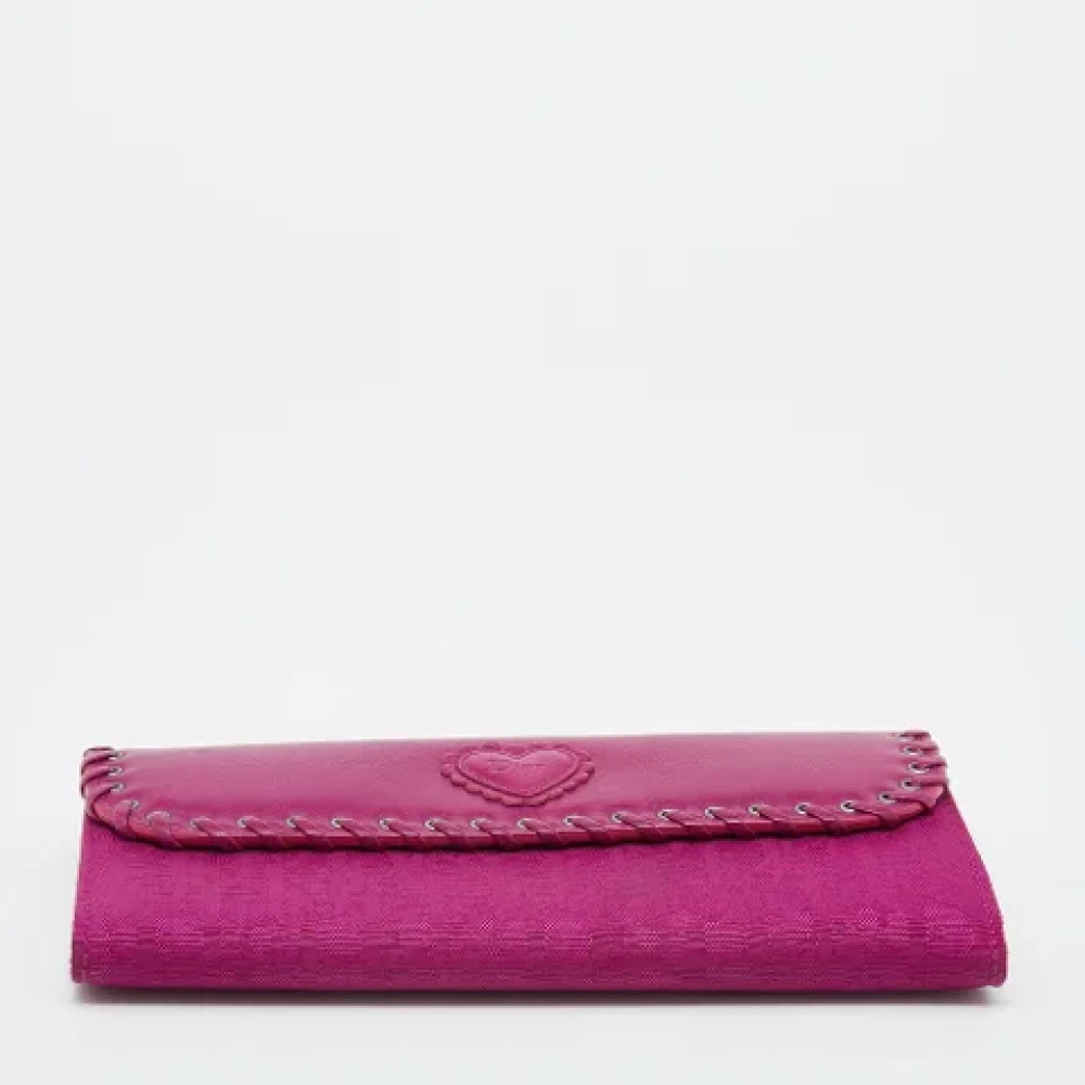 Dior Vintage Pre-owned Canvas wallets Pink Dames