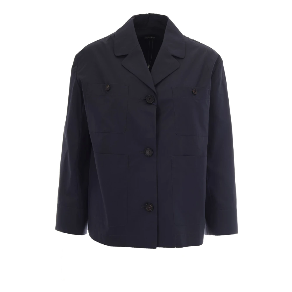 Max Mara Studio Women's Blue Renata Shirt - Light Jackets - S - Jackets