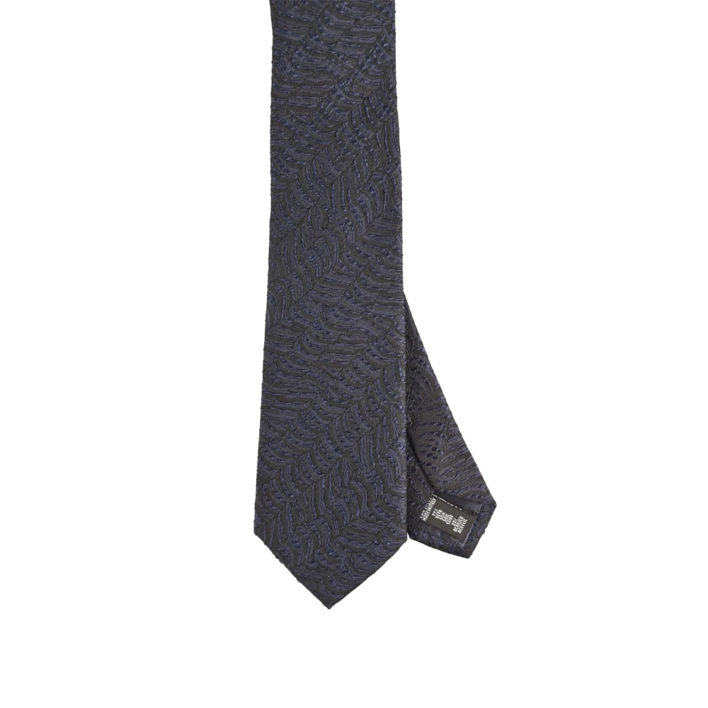 Emporio Armani Abstract Gebreide Zijden Stropdas Blue Heren
