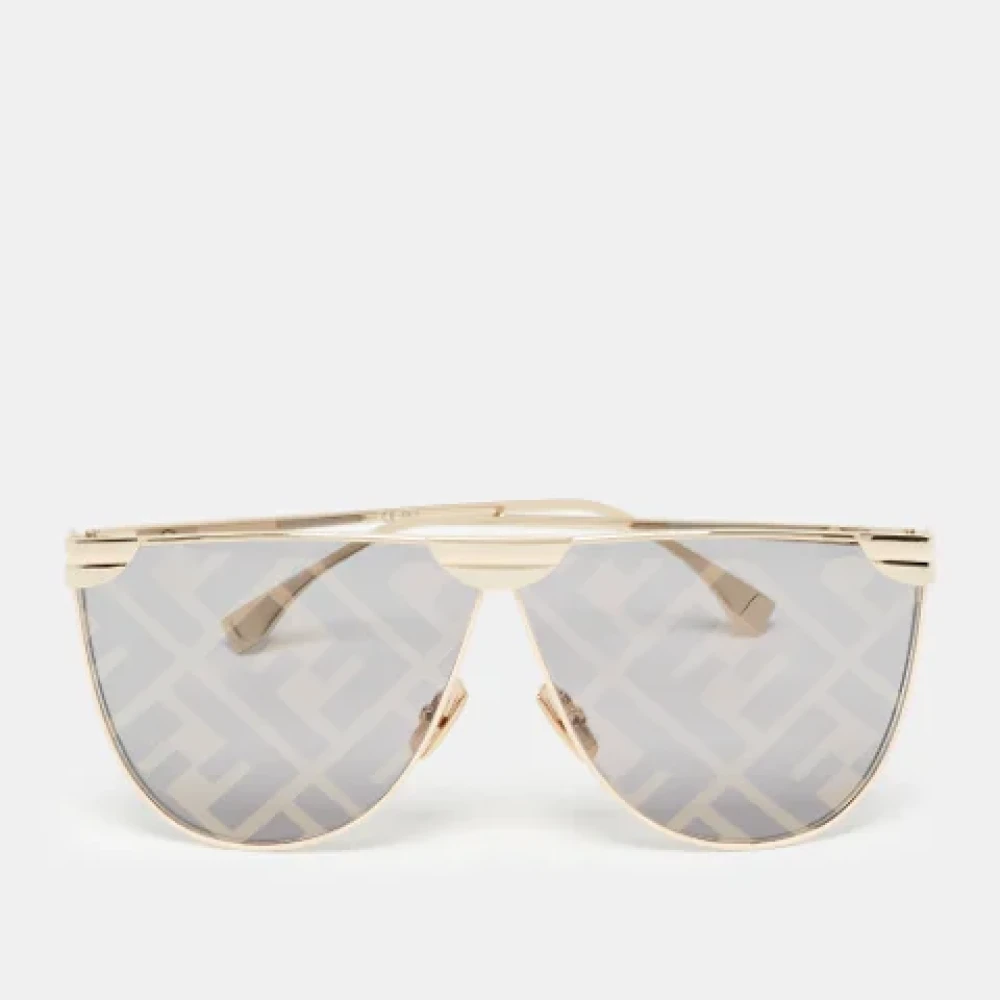 Fendi Vintage Pre-owned Metal sunglasses Beige Heren