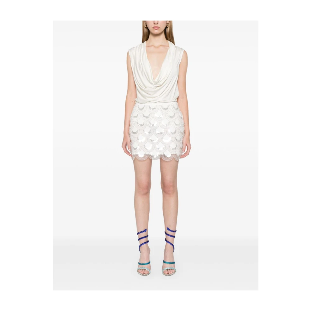 Rotate Birger Christensen Sequin Mini Rok White Dames