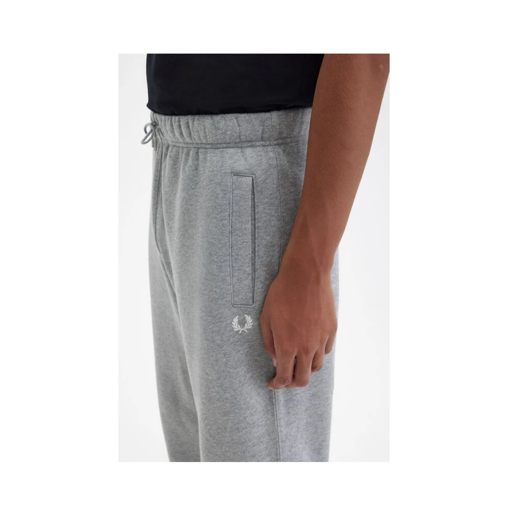 Fred Perry Sportieve katoenen joggers met elastische tailleband Gray Heren