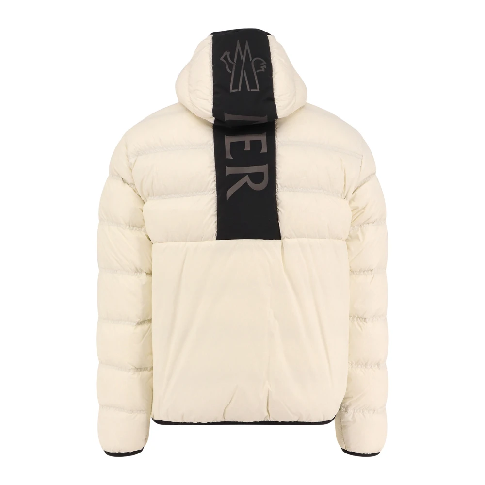 Moncler Gewatteerde capuchonjas met dubbele rits Beige Heren