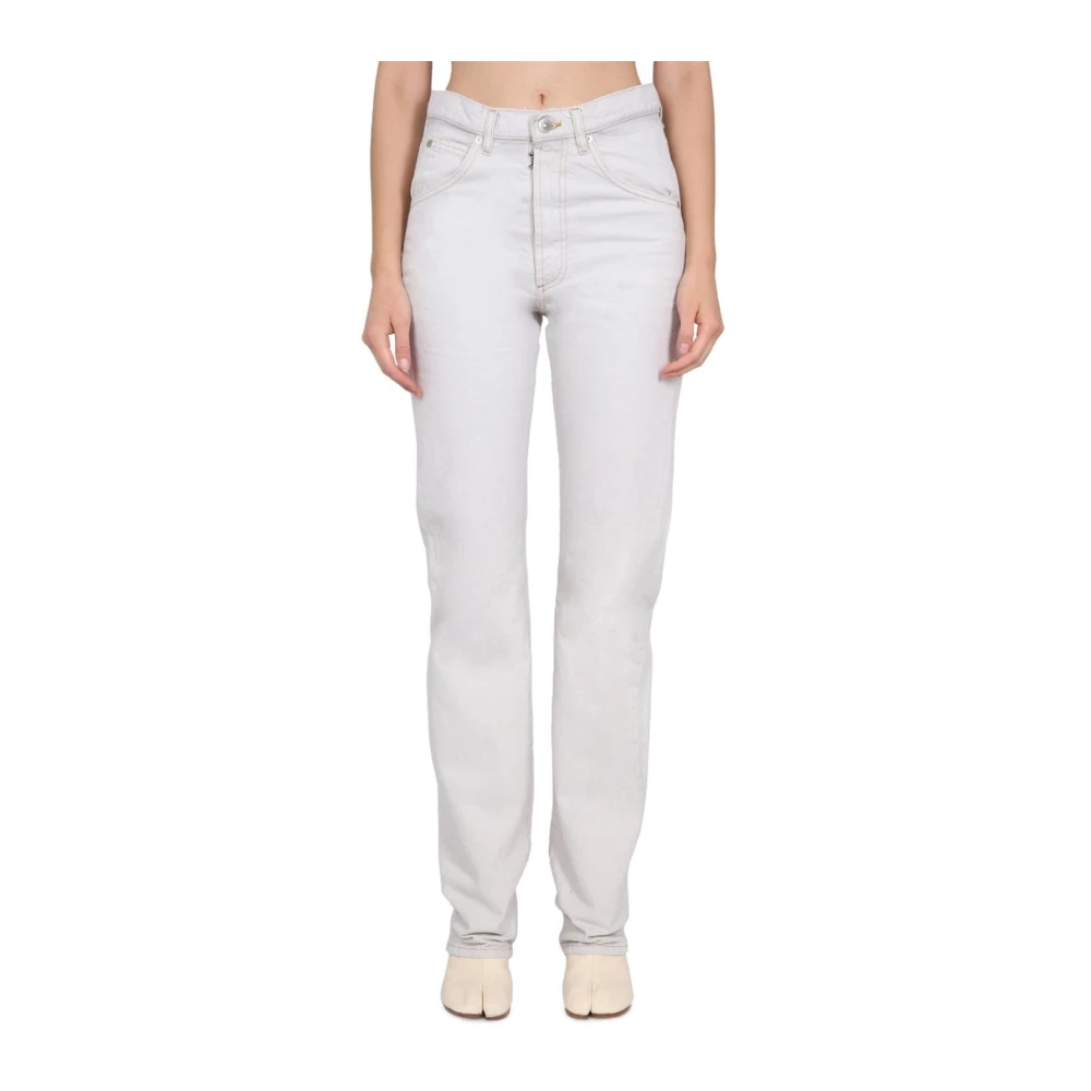 Maison Margiela Women's White Straight Leg Denim Jeans