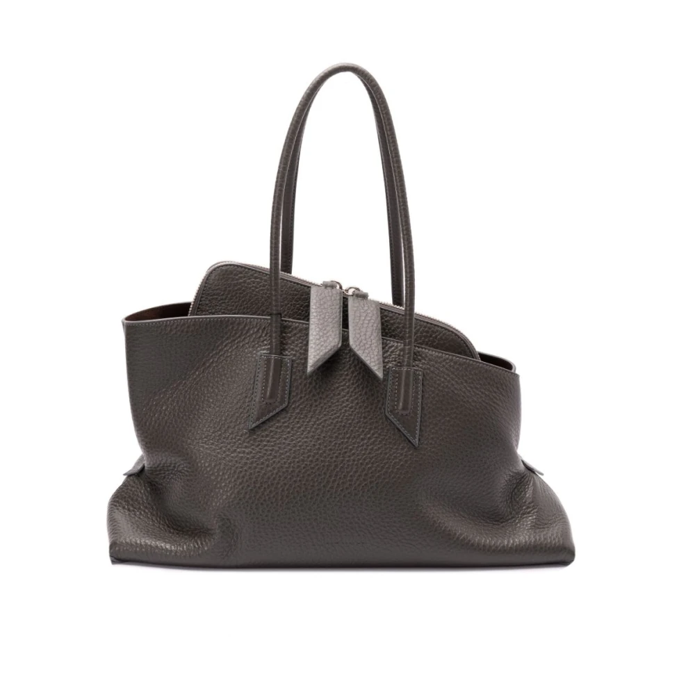 The Attico Grijze Tweewegrits Top Handvat Tas Gray Dames