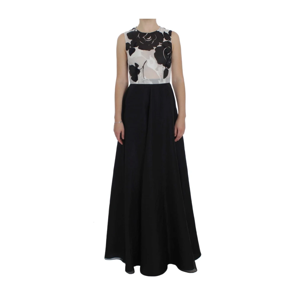 Dolce & Gabbana Women's White Gowns,, Elegant Floral Silk Dress Extra Small