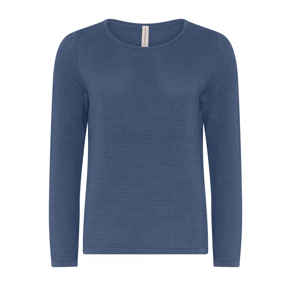 Skovhuus Blauwe Gebreide Trui met Structuurpatroon Blue Dames