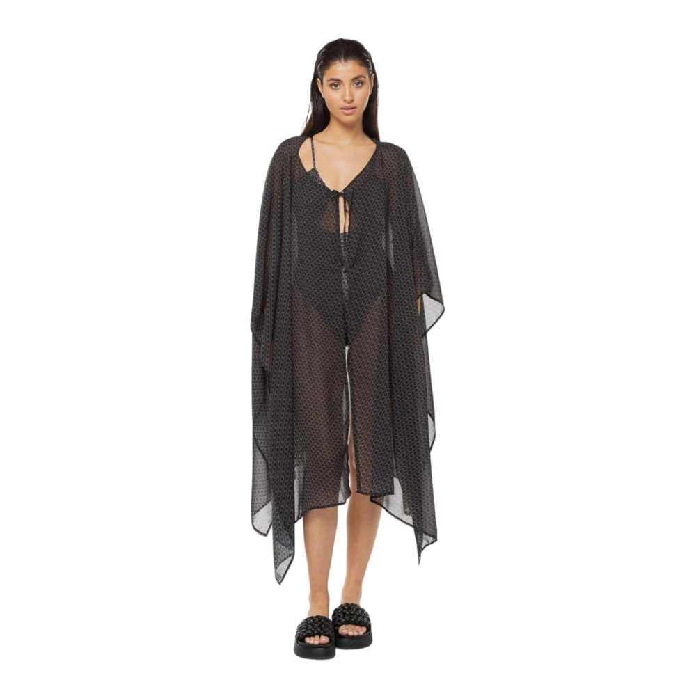 Trussardi Elegante Kaftan Jurk Black Dames