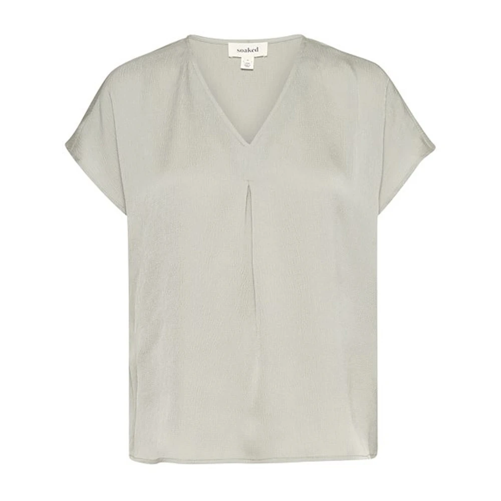Soaked in Luxury Vrouwelijke V-hals Top Blouse Shadow Gray Dames