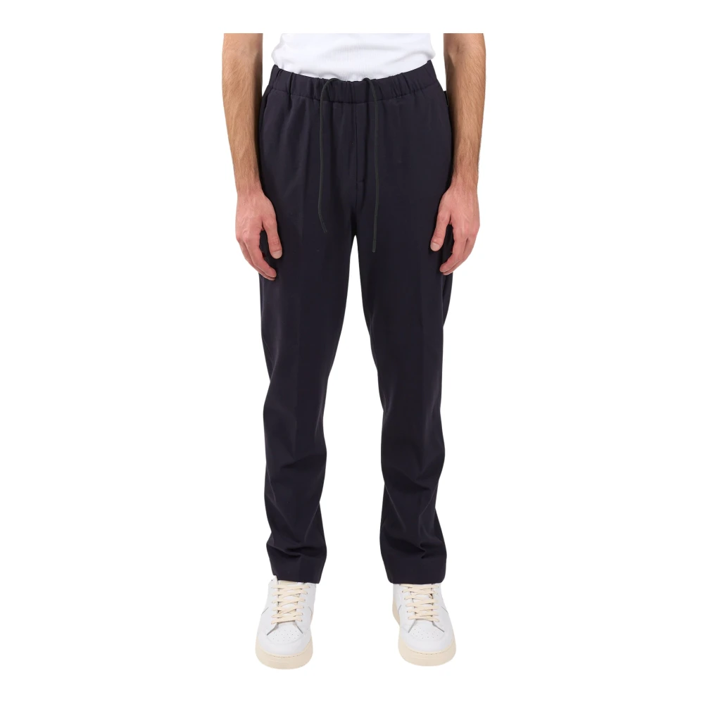 Hevo Slim-Fit Viscose Broek met Elastische Taille Blue Heren