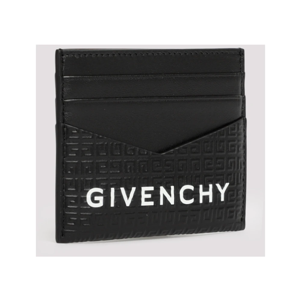 Givenchy Zwarte Leren Kaarthouder Portemonnee Black Heren