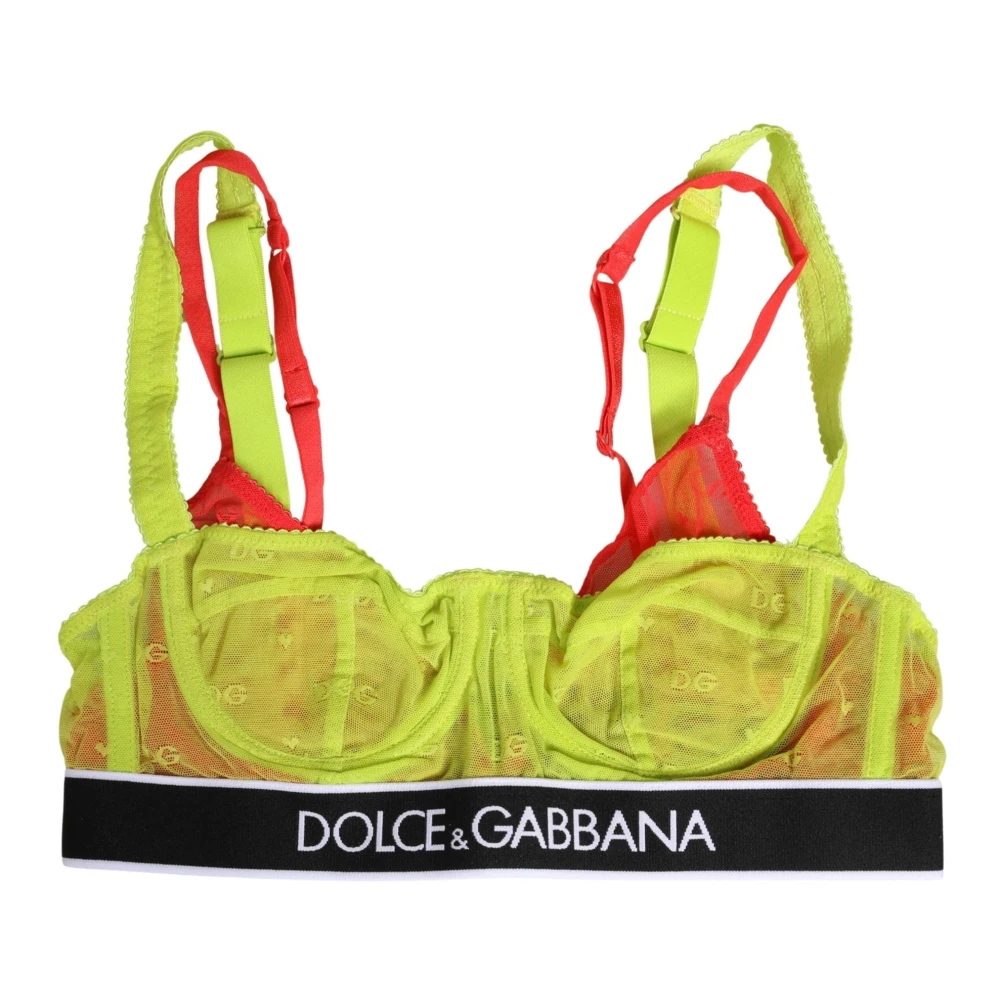 Dolce & Gabbana Vrouw Geel Ondergoed Dames, S, Nylon, Balconnet Bh