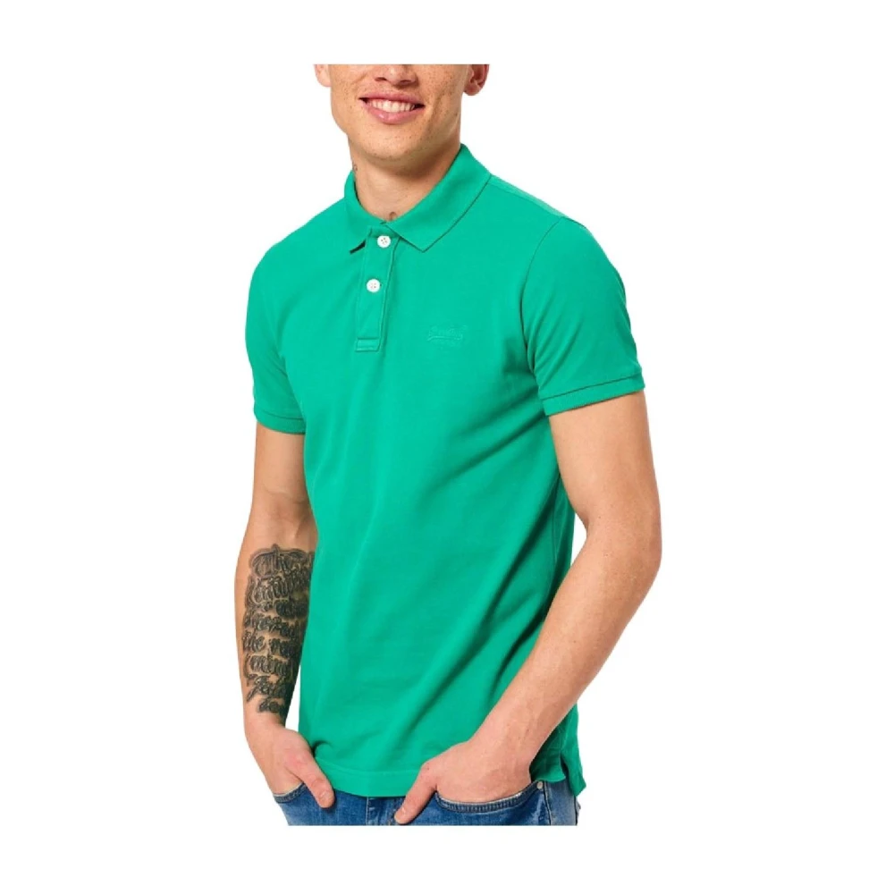 Superdry Green Destroyed Polo With Urban Sophistication - Male - Polo Shirts - S - Tops