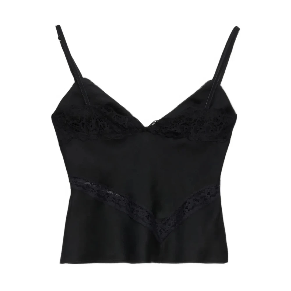 Msgm Women's Black Top - Sleeveless Tops - M - Tops