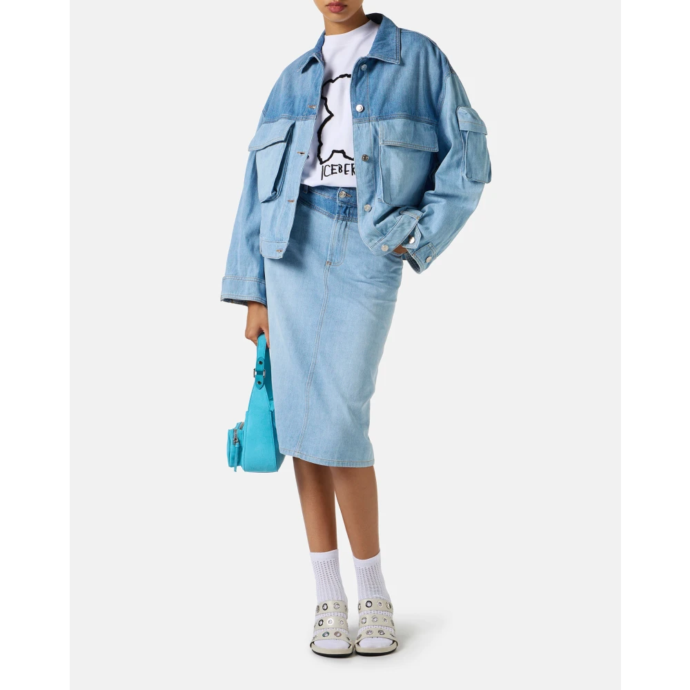 Iceberg Indigo New Shape Jack in Gewassen Denim Blue Dames