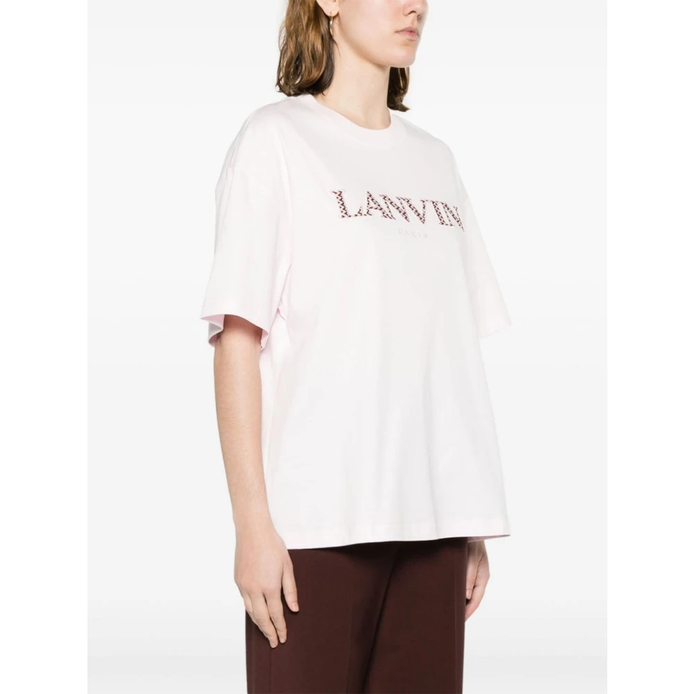 Lanvin Zachte Jersey Logo T-shirts en Polos Pink Dames