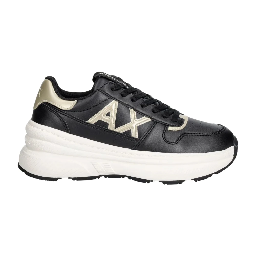 Armani Exchange Donna Nero - Sneakers Con Dettagli Metallici E Suola In Gomma - Shoes - 36 Eu - Immagine 4
