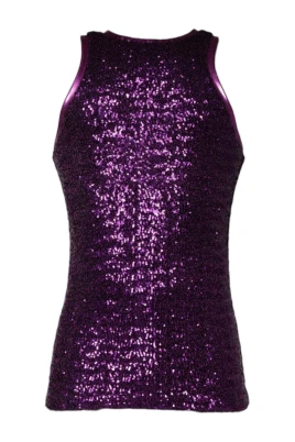 Skimrande Lila Paljett Tank Top