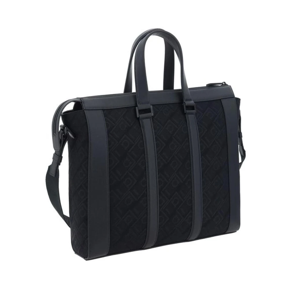 Salvatore Ferragamo Elegante Business Handtas met Leren Details Black Heren