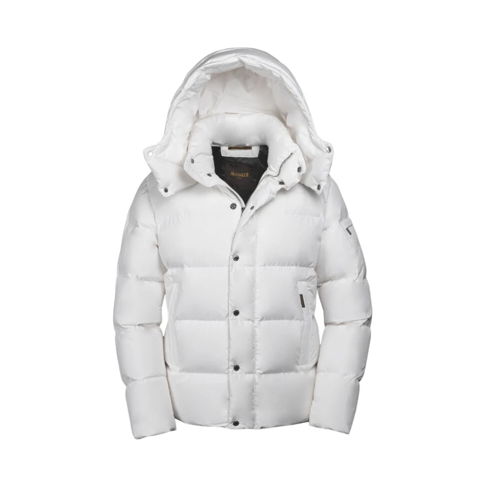 Moorer Men's White Down Jackets, L, Nadir-Stp Bomber