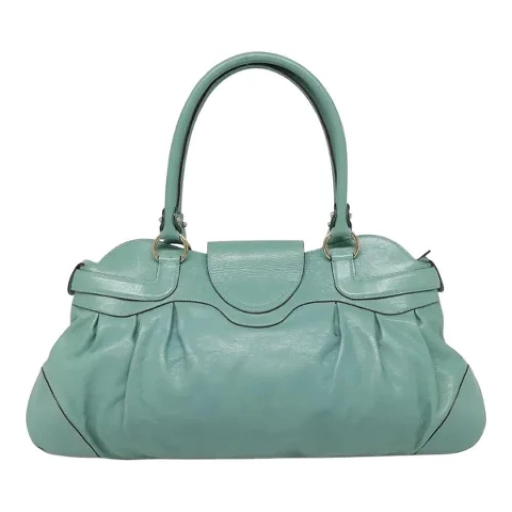 Salvatore Ferragamo Pre-owned Leather handbags Green Dames