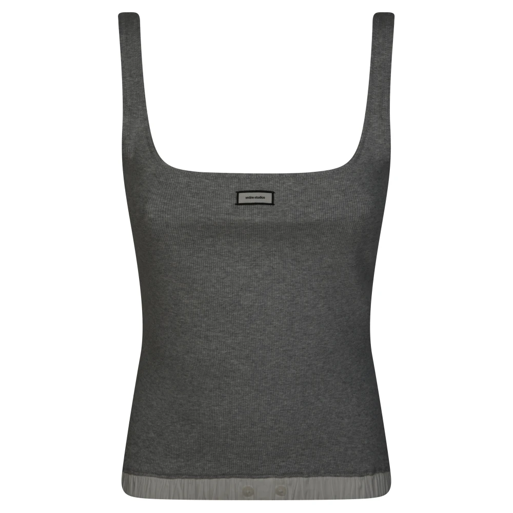 Entire Studios Donna Grigio Top, L, New,