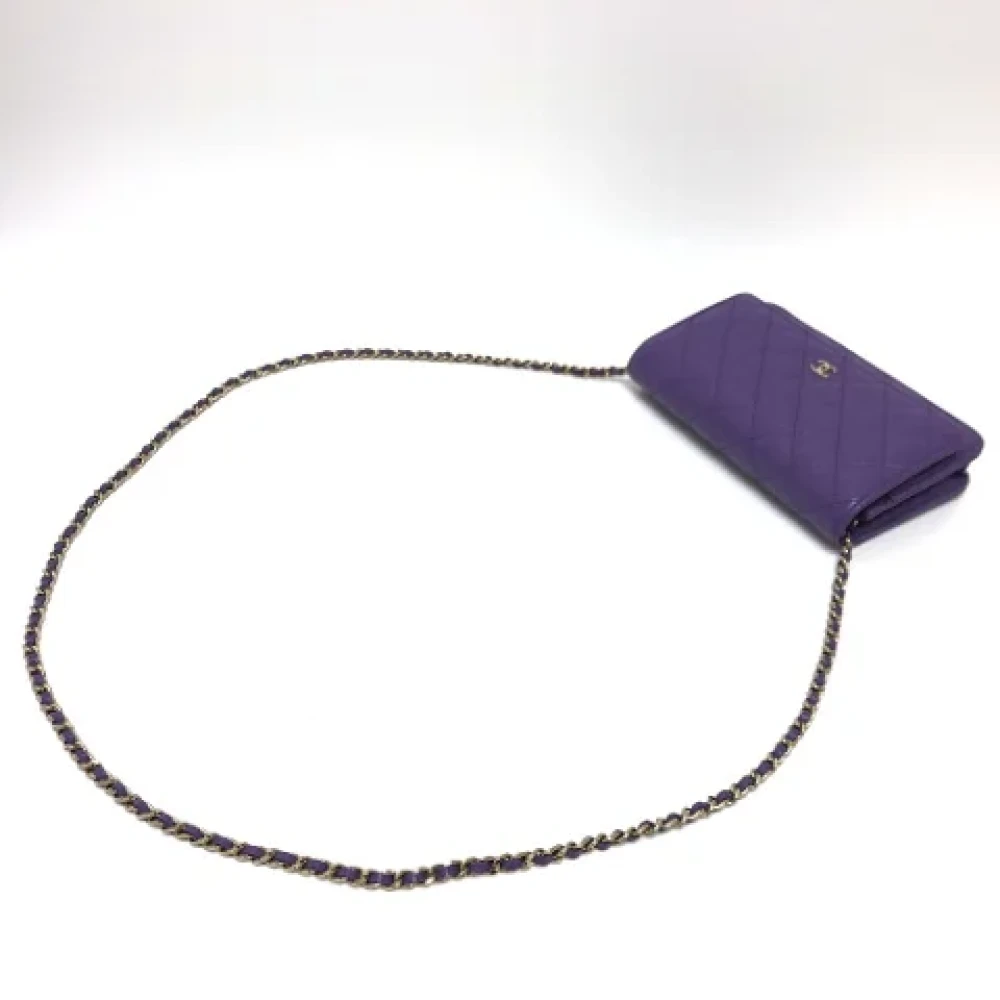 Chanel Vintage Pre-owned Leather chanel-bags Purple Dames
