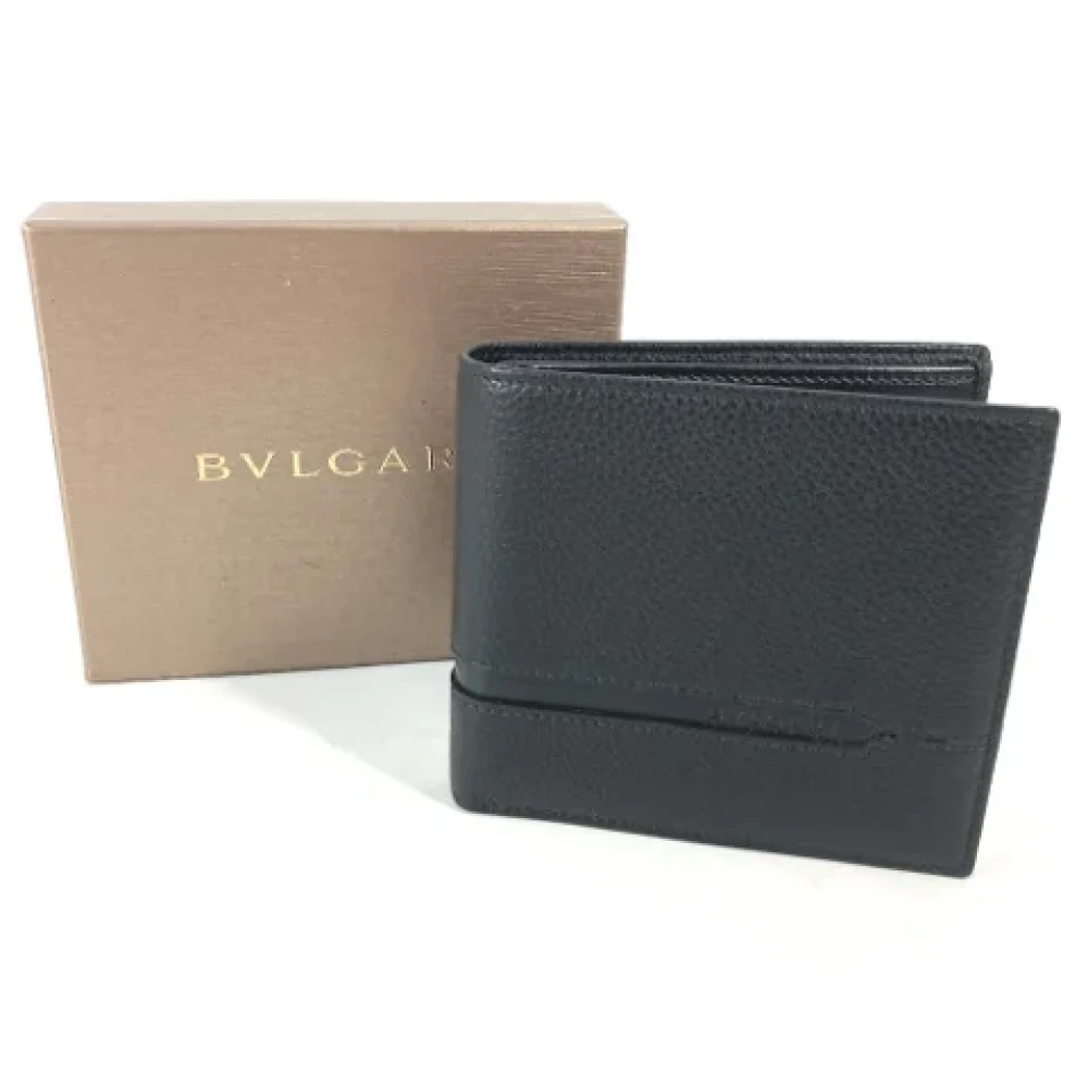 Bvlgari Vintage Pre-owned Leather wallets Black Heren