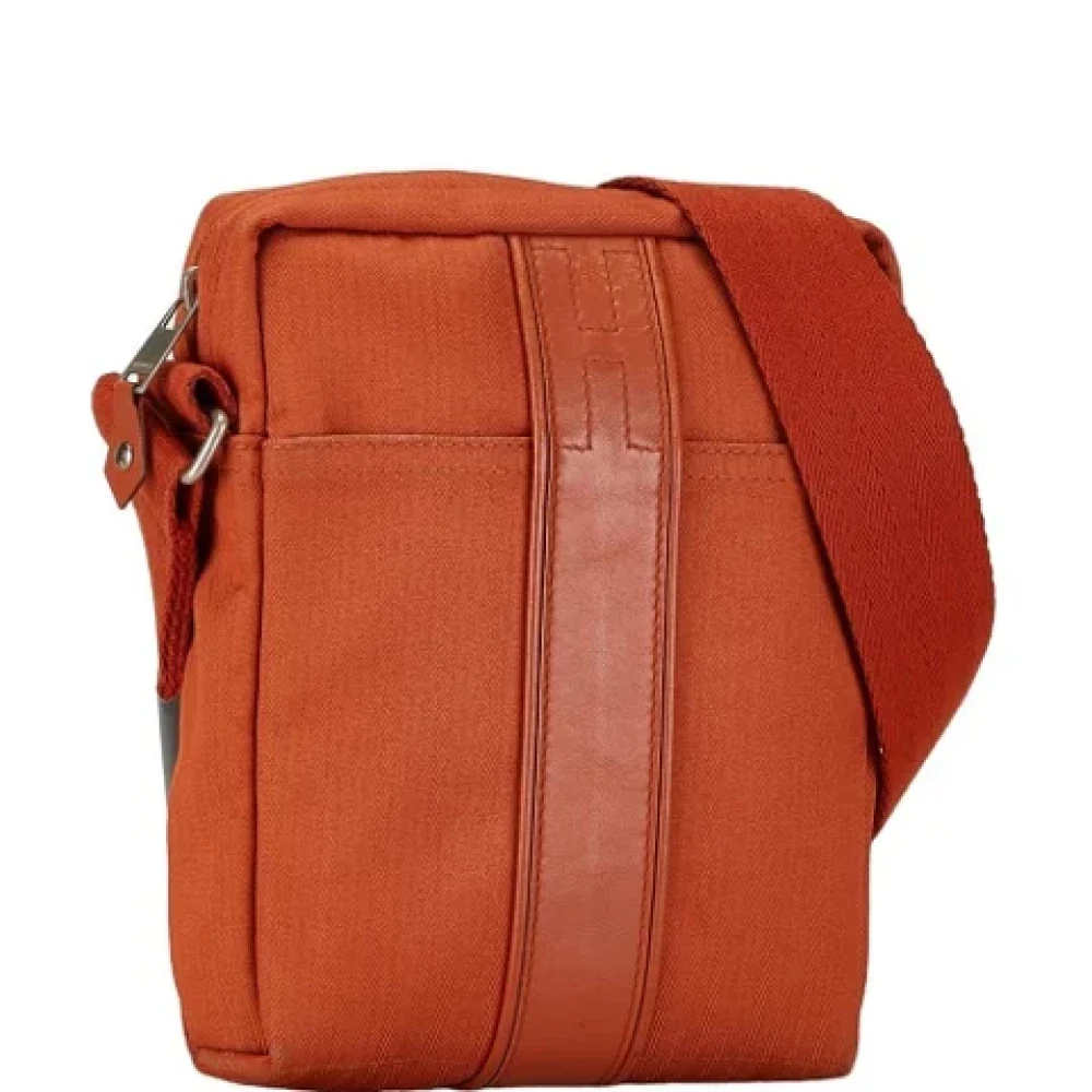 Hermès Vintage Pre-owned Canvas shoulder-bags Orange Dames
