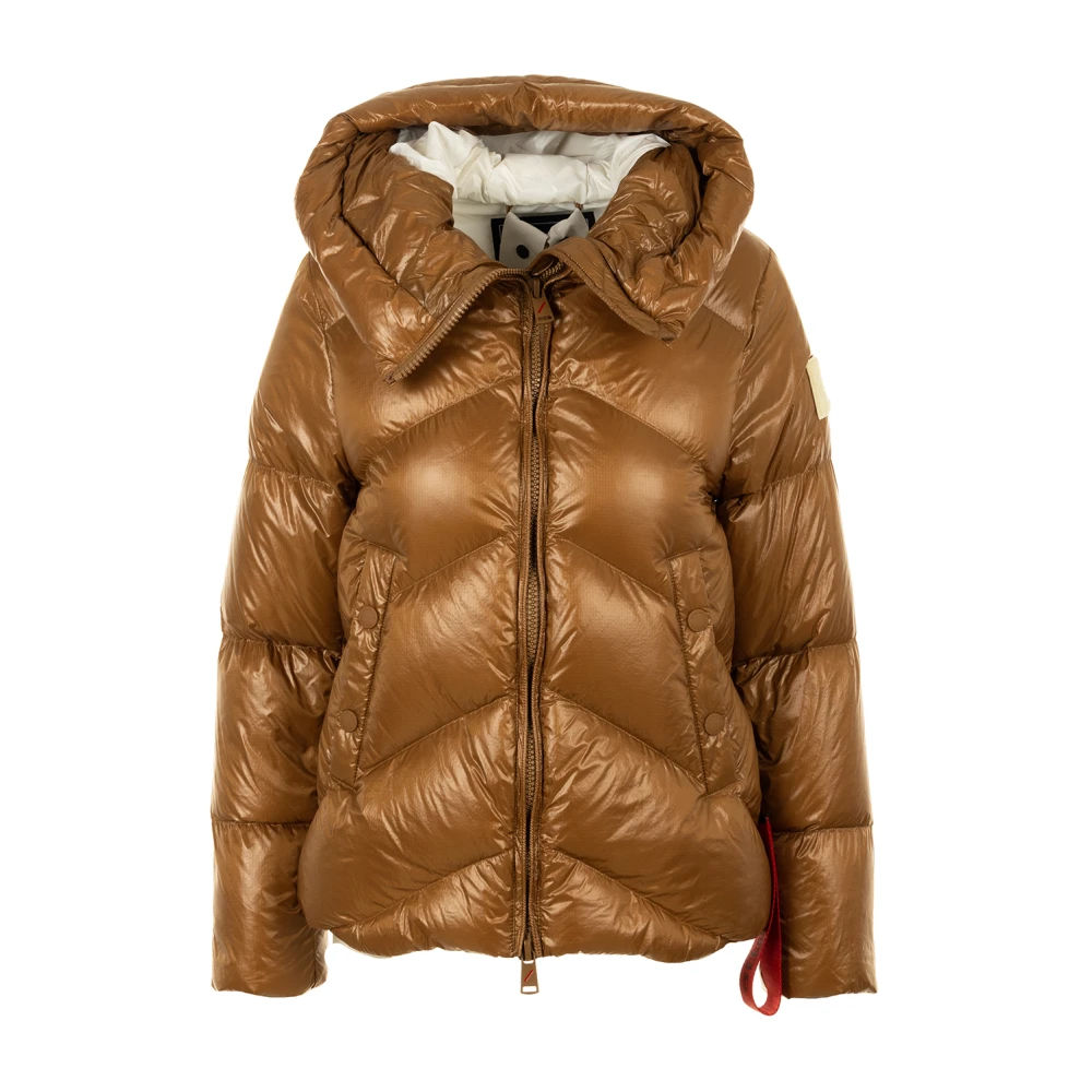 Afterlabel Bruine Donsjas met Brede Kraag Brown Dames