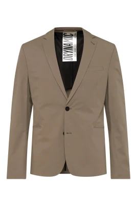 Stretch Brun Slim-Fit Blazer