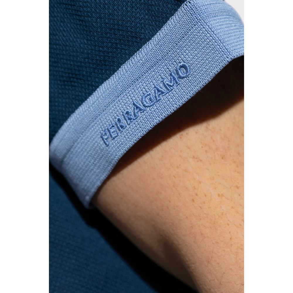 Salvatore Ferragamo Katoenen polo Blue Heren