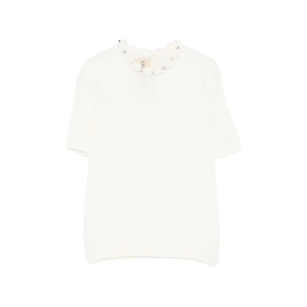 Valentino Garavani Women's White Round-Neck Knitwear, S, Round-Neck Knitwear